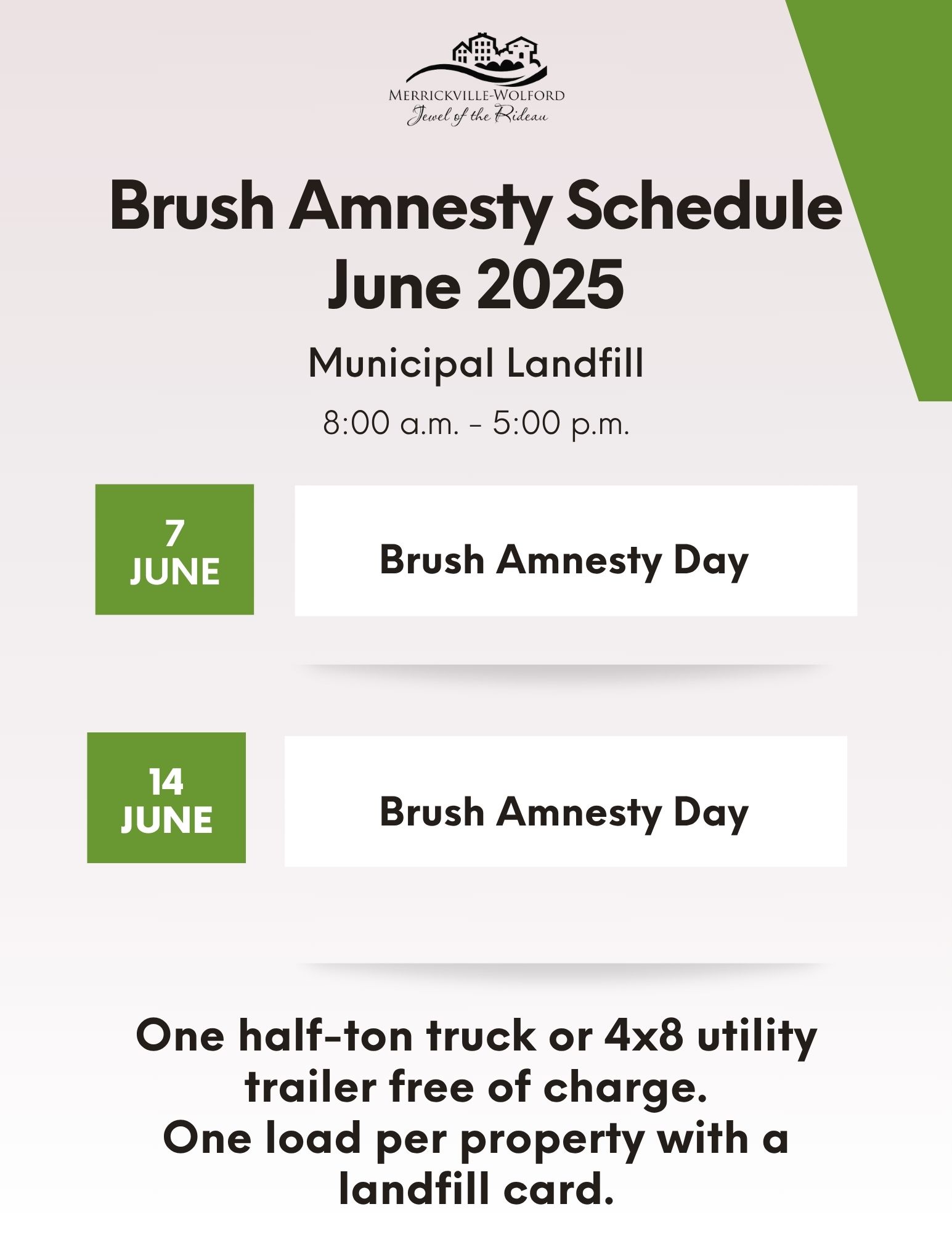 June Brush Amnesty Days
