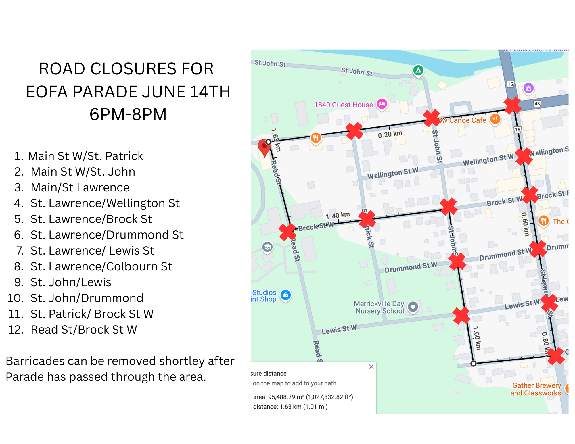 Parade Route Map Fire Games June 14 2025